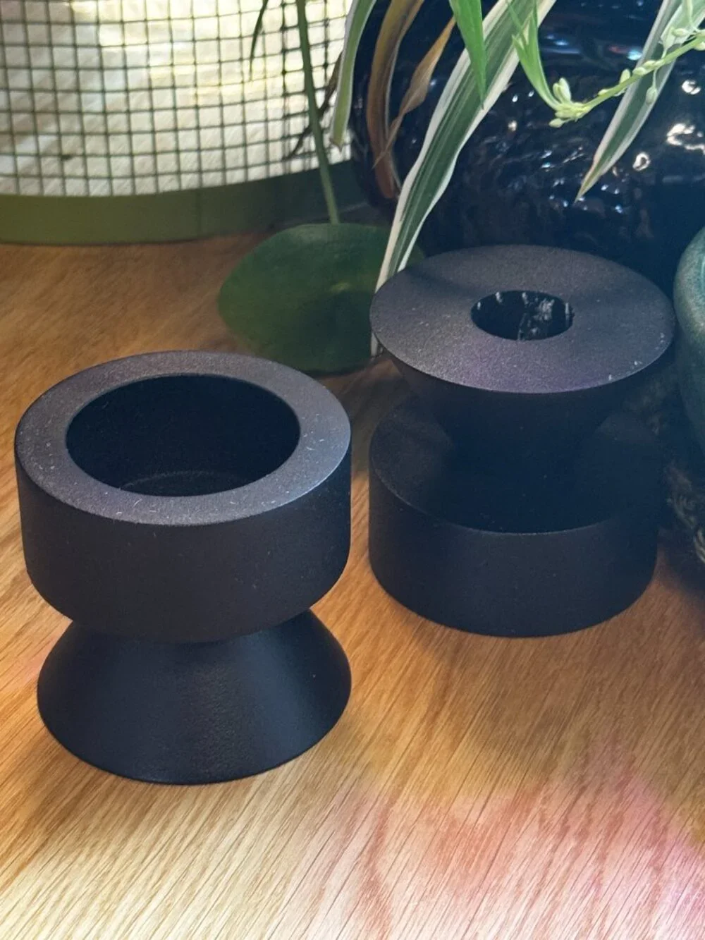IKEA STOCKHOLM Reversible Candle Holder, Set of 2, Black, 905.905.03
